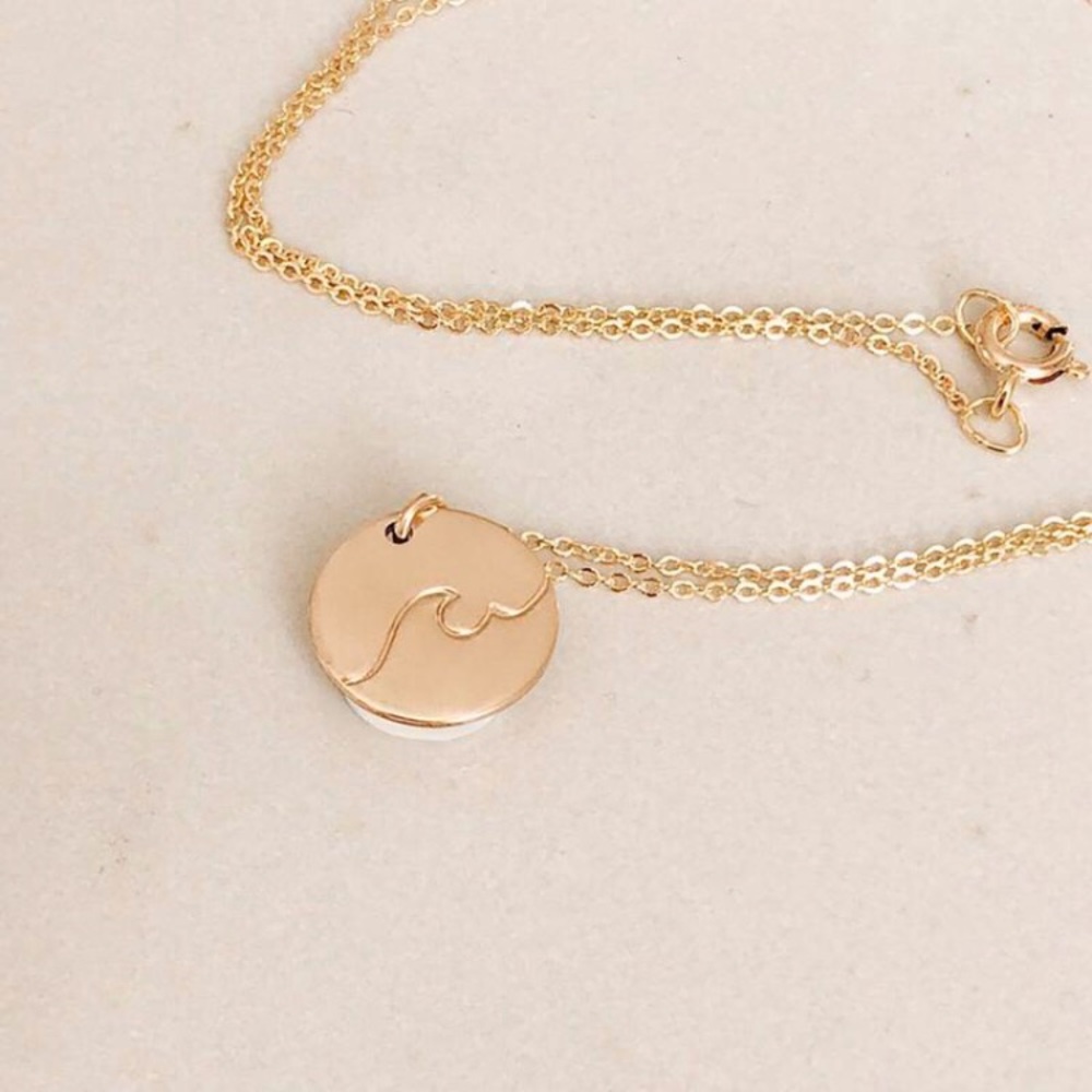 "Ride the Wave” Ocean Boho Trendy Charm Necklace - Picture 4 of 9